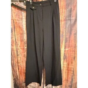 The‎ Workshop Black Wide Leg Pleated Trousers High Waist Pants Large TW1128-B